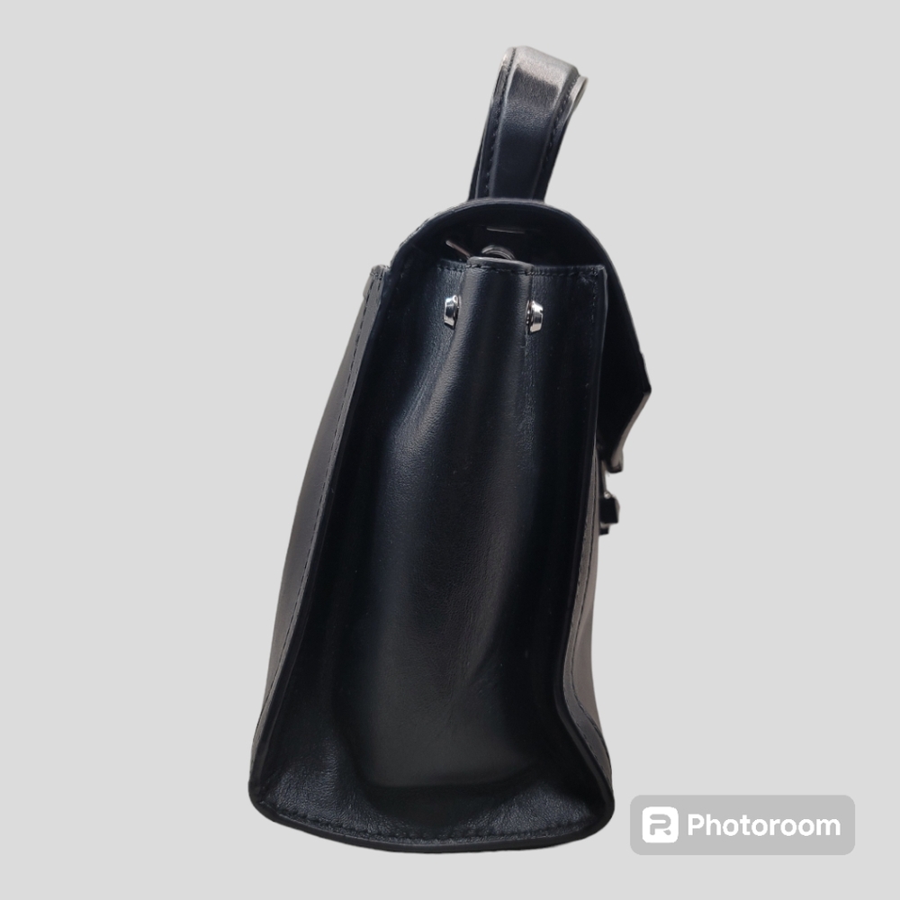 Michael Kors MK Whitney Leather Small Satchel Handbag Black Crossbody Neutral - Picture 6 of 12